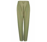 Ploutos World Wide Ladies Half Elasticated Trouser Stretch Waist Casual Office Work Formal Pull On Trousers | Women's Straight Leg Pants Bottoms Two Side Pockets (Sage Green, 14W / 25L)