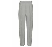 Ploutos World Wide Ladies Half Elasticated Trouser Stretch Waist Casual Office Work Formal Pull On Trousers | Women's Straight Leg Pants Bottoms Two Side Pockets (Grey, 8W / 25L)