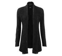 Ploutos World Wide Ladies Knitted Cardigan Plus Size Chunky Knit Waterfall Cardigan - Women's Long Sleeve Open Front Sheer Knit Boyfriend Cardigans Sweater Jacket