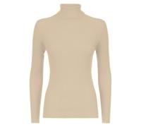 Ploutos World Wide Ladies Turtle Neck Women's Ribbed Casual High Polo Neck Long Sleeve Jumper Knitted Sweater Top (20-22, Beige)