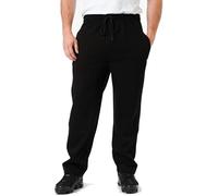 Ploutos World Wide Men's Casual Elasticated Fleece Stretchable Joggers Jogging Bottoms Formal Pull on Open Hem Sweat Pants Trousers Zip Pockets (2X-Large, Black)