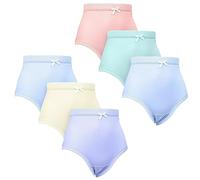 Ploutos World Wide Pack of 6 Ladies Full Mama Cotton Rich Briefs Knickers ~ Women Super Soft Lingerie Knickers Underwear for Everyday Use (Pastel, UK 16-18 (XOS))