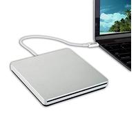 Ploveyy USB C Superdrive External DVD/CD Reader/Burner Player for Apple-MacBook Pro Air/ASUS/DELL Laptop Mac iMac Windows10 PC Desktop with Type-C Port Plug and Play - Silver