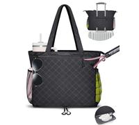 PLOZANO Roomy Tennis Tote Bag for Women with Water-Proof Compartment, Lightweight Stylish Comfortable to Carry, Pickleball Bag for Tennis Court, Gym, Travel 17.7"x7"x14.6"