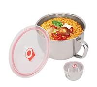 plplaaoo 1300ml Noodle Bowl, Stainless Steel Microwave Bowl, Instant Ramen Bowl with Handle and Sealed Lid, Large Soup Bowl for Rice Ramen Cereal Soup Beverages