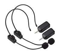 plplaaoo 2.4G Wireless Microphone Headset Professional Voice Amplifier with 98ft Range Receiver Headset Mic Handheld Mic and Collar Clip 3 In 1 for Karaoke Speaker PA System Teaching (Black)