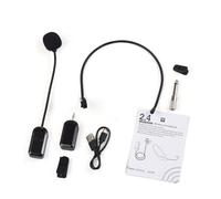 plplaaoo 2.4G Wireless Microphone Headset Professional Voice Amplifier with 98ft Range Receiver Headset Mic Handheld Mic and Collar Clip 3 In 1 for Karaoke Speaker PA System Teaching (Black)