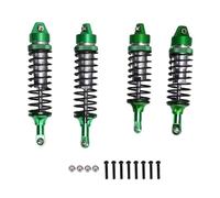 plplaaoo 2 Pairs RC Shock Absorber Aluminum Alloy Front Rear Shock Damper Fit for Traxxas Slash 4x4 1/10 Scale RC Crawler (Green Silver)