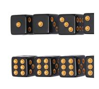 plplaaoo 20PCS Black Dice 6 Sided Plastic Dice Set for Board Games Math Teaching Parties Durable Lightweight Portable Tabletop Gaming Accessories (Straight Angle)