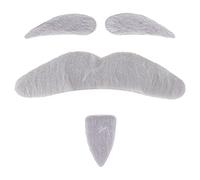plplaaoo 2pcs Fake Mustache and 1 Pair of Eyebrows Beard Suit Self Adhesive New Fancy Mustache Eyebrows in A Comfortable Flannel Material Beard Styling Tools for Halloween Supplies