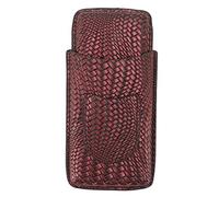 plplaaoo 3 Finger Cigar Case Woven Pattern Portable Travel Leather Cigar Humidor Case Smoking Accessories (Purple)