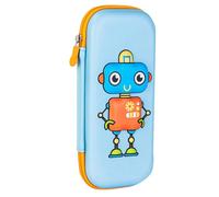 plplaaoo 3D Robot Pencil Case Kids Cartoon Pencil Box EVA Large Capacity Pen Holder Portable Pencil Pouch for Boys Girls School Supplies (Light Blue)