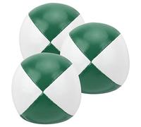 plplaaoo 3Pcs PU Leather Juggling Balls Soft Comfortable Portable Performance Practice Balls for Kids Adults Professionals Shown 6.3cm 271.0g (Green White)