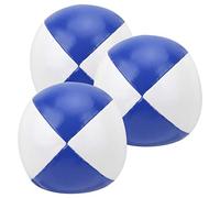 plplaaoo 3Pcs PU Leather Juggling Balls Soft Comfortable Portable Performance Practice Balls for Kids Adults Professionals Shown 6.3cm 271.0g (Blue and White)