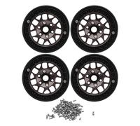 plplaaoo 4Pcs RC Crawler Beadlock Rims Universal Aluminum Alloy 1.9 Inch Heavy Duty Wheel Rims Set For Axial SCX10 SCX10 II SCX10 III Redcat GEN8 RC Rock Crawler Upgrade Parts (Of)