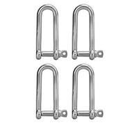 plplaaoo 4pcs Stainless Steel U Type Shackle Lengthen U Sling Screws Wire Rope Lifting Shackles Durable Corrosion Resistant for Marine Hardware and Building Decoration (8MM)