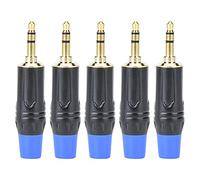 plplaaoo 5PCS 3.5mm Jack Audio Cable Connector with Zinc Alloy Shell | DIY stereo plug for custom cables fits 6mm wire diameter with gold plated contacts