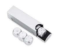 plplaaoo 5pcs Aluminium Alloy Precision Aluminum Alloy Dice Solid Metal Dice Set Table Game Dice Poker Game with Storage Box(Silver-Rectangle Box)