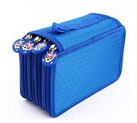 plplaaoo 72pcs Colors Pencil Case Pen Bag Pouch Large Capacity Multi Layer Pencil Organizer Blue Durable Oxford Fabric Portable Handle Strap Fashion Design for Students Artists