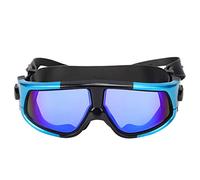 plplaaoo ADULT LARGE FRAME ANTIFOG SWIMMING GOGGLES FOR DIVERS WHITE (Blue Black)