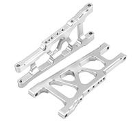 plplaaoo Aluminium Alloy Suspension Arms Precision CNC Machined Durable Front Rear Universal Upgrade Parts for Slash 1/10 Scale RC Car Accessories Blue Red Silver (SLA007S silver)