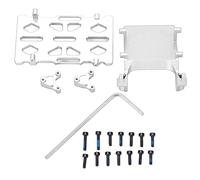 plplaaoo Aluminum Alloy Battery Tray Kit ESC Bracket Rear Shock Tower Set Durable Resistant Upgrade Parts for AXIAL SCX24 1/24 RC Crawler JT Gladiator (Silver)