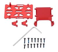 plplaaoo Aluminum Alloy Battery Tray Kit ESC Bracket Rear Shock Tower Set Durable Resistant Upgrade Parts for AXIAL SCX24 1/24 RC Crawler JT Gladiator (Red)