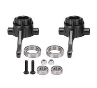 plplaaoo Aluminum Alloy Front Steering Cup CNC Machined High Performance Upgrade Parts for Typhon Senton Granite Big Rock 1/10 RC Car 2 Pieces Set with Bearings Screws Nuts (Black)