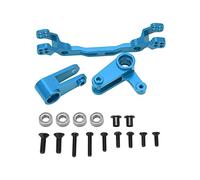 plplaaoo Aluminum Alloy Steering Parts Set RC Car Steering Group Assembly Upgrade Part for ARRMA Granite Big Rock Typhoon Senton 3S Brushless Brush Series 1/10 Remote Control Car (Blue)