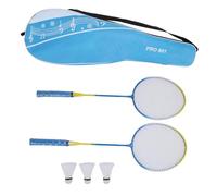 plplaaoo Badminton Racket Set with Shuttlecocks 2 Player Badminton Racquets Set with Carrying Bag for Sports Training Entertainment Large Sweet Spot Area Durable T Joint Comfortable Handle (Blue)