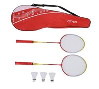 plplaaoo Badminton Racket Set with Shuttlecocks 2 Player Badminton Racquets Set with Carrying Bag for Sports Training Entertainment Large Sweet Spot Area Durable T Joint Comfortable Handle (Red)