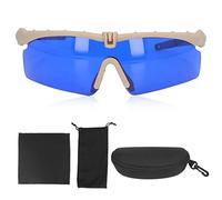 plplaaoo Ball Finding Glasses Polarized UV Proof Sun Protection Sports Sunglasses with Grass Filter for Cycling Fishing Golf PC Lens Includes Storage Box Cloth and Bag (6030F khaki suit)