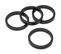 plplaaoo Bicycle Headset Spacer Aluminum Alloy Front Fork Stem Washer Lightweight Durable for Mountain Road Bike 28.6mm Tube 4Pcs (Black)