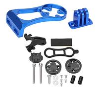 plplaaoo Bike Computer Mount Extended Out Front Bicycle GPS Combo Holder Durable Aluminum Alloy Universal Adapter For Outdoor Riding Devices (Blue)