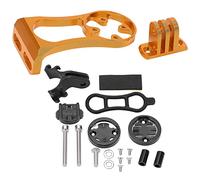 plplaaoo Bike Computer Mount Extended Out Front Bicycle GPS Combo Holder Durable Aluminum Alloy Universal Adapter For Outdoor Riding Devices (Golden)