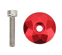plplaaoo Bike Headset Top Cover 31.8mm Front Fork Stem Top Cap Aluminum Alloy Red Cool Appearance (Red)