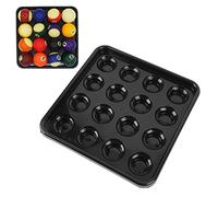 plplaaoo Billiard Ball Storage Tray, Black Plastic Pool Ball Carrying Tray,Billiards Tray Thickened Plastic 16 Holes Wear Resistant Shake Proof Billiard Ball Tray, Black Plastic Pool Ball Carrying
