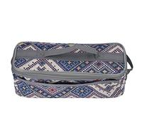 plplaaoo Camping Utensils Storage Bag Large Capacity Detachable Double Zipper Oxford Cloth Tableware Organizer for Outdoor Camping Beach BBQ Hiking Kitchen (Blue Embroidery)