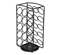 plplaaoo Capsule Pod Holder Stand Rack 360 Degree Rotating Coffee Capsule Storage Organizer Holds 30Pcs Pods for Home Office Kitchen Black Iron 11.9x5.7x3.8in