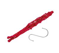 plplaaoo Chicken Vegetable String Bag Large Space Durable Nylon Poultry Feeding Mesh Bag with Hook for Duck Geese Chicken Coop (Red)