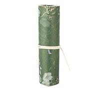 plplaaoo Chinese Ancient Retro Style Large Capacity Pen Bag Foldable Antiquities Pencil Storage Bag for Students Artists Office Workers Linen Material Deerskin Strap Multiple Colors (Spring Branch)