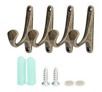 plplaaoo Clothes Hook Wall Mounted 4 Sets Zinc Alloy Retro Style Home Organizer for Bedroom Bathroom Living Room Kitchen Durable Towel Coat Hanger 8.6 x 4.4 x 2.5cm (SPN0001 Black Coffee Ancient)