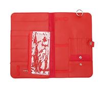 plplaaoo Crochet Hook Case Premium Red Cattlehide Large Capacity Storage Bag with Zippered Pocket for Knitting Accessories Travel Home Use 15.0 x 11.8 Inches