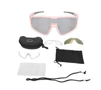 plplaaoo Cycling Glasses Photochromic Polarized UV Guard Sunglasses with Myopia Lens Frame for Outdoor Sports Biking Running Matte Pink