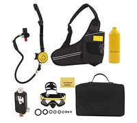 plplaaoo DIDEEP 1L Mini Scuba Diving Tank Kit Pressure Relief Valve Underwater Breathing Gear with Diving Goggles Strap Bag Refill Adapter for Professional Amateur Divers (Yellow)