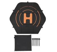 plplaaoo Drone Landing Pad Double Sided Leather Silicone Hexagon Fast Fold Protector Mat with Ground Nails for 3 Pro Phantom Autel EVO Mini Series Black 80cm