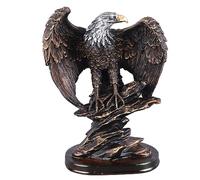plplaaoo Eagle Statue Patriotic Eagle Figurine Eagle Sculpture Eagle Decor Bronzed Paint Resin Retro Style Rich Details Stable Base for Office Family Cafe