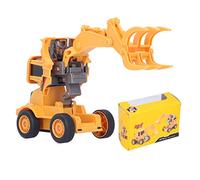 plplaaoo Engineering Vehicle Model Inertial Collision Deformation Car Toy Bright Color Durable ABS Plastic for Kids Boys Girls Age 3+ Yellow 16x10x6.5cm