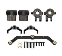 plplaaoo Front Rear Axle Diff Covers Brass Caster Blocks C Hubs Steering Blocks KnuckleLink Kit Upgrade Parts for 4M RC Crawler