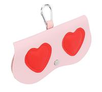 plplaaoo Glasses Bag Sunglasses Pouch Eyeglass Case Cute Fashion Pink Red Love Pattern Portable Glasses Storage Decoration Bag for Men Women Children Leather 6.1in 2.8in